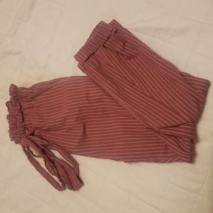 Striped Baggy Pants with Tie
